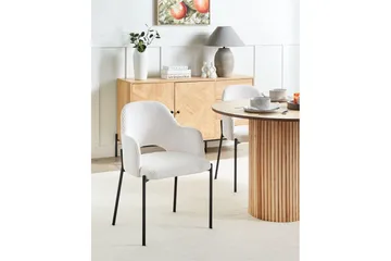 Set med 2 matstolar Raton - Vit, Svart - Möbler - Fåtölj & stolar - Matstol & köksstol