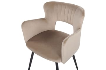 Set med 2 matstolar Sanilac - Beige, svart, Taupe - Möbler - Fåtölj & stolar - Matstol & köksstol