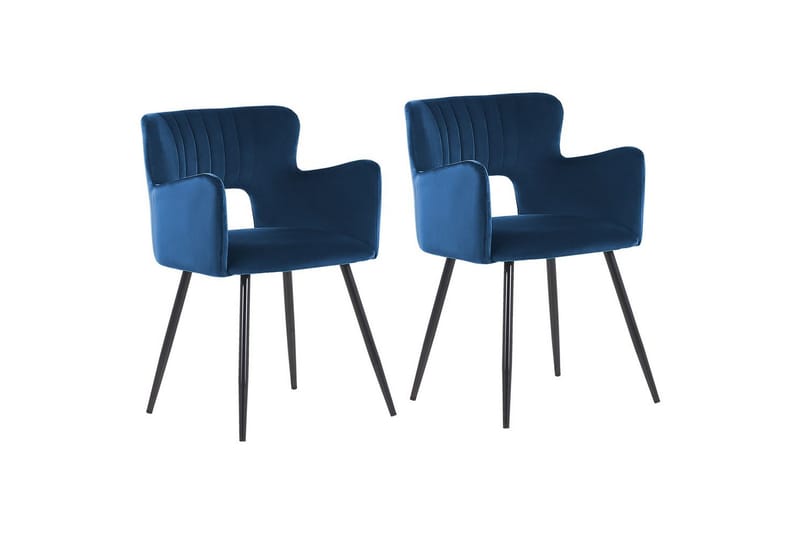 Set med 2 matstolar Sanilac - Blå - Möbler - Fåtölj & stolar - Matstol & köksstol