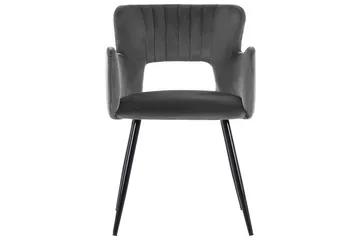 Set med 2 matstolar Sanilac - Mörkgrå, svart - Möbler - Fåtölj & stolar - Matstol & köksstol