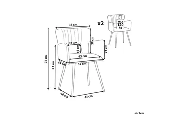 Set med 2 matstolar Sanilac - Mörkgrå, svart - Möbler - Fåtölj & stolar - Matstol & köksstol