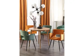 Set med 2 matstolar Sanilac - Orange, svart - Möbler - Fåtölj & stolar - Matstol & köksstol