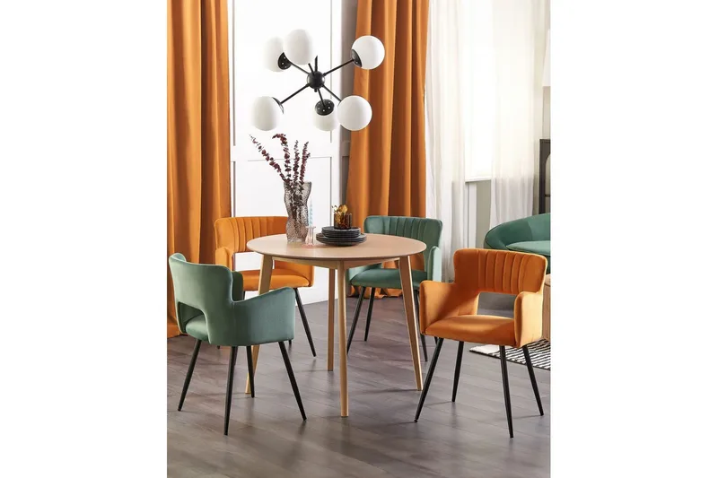 Set med 2 matstolar Sanilac - Orange, svart - Möbler - Fåtölj & stolar - Matstol & köksstol