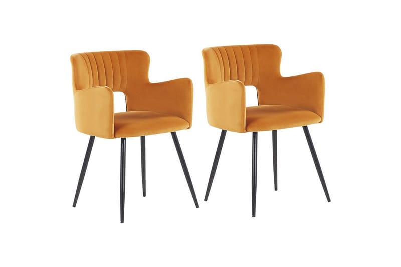 Set med 2 matstolar Sanilac - Orange, svart - Möbler - Fåtölj & stolar - Matstol & köksstol