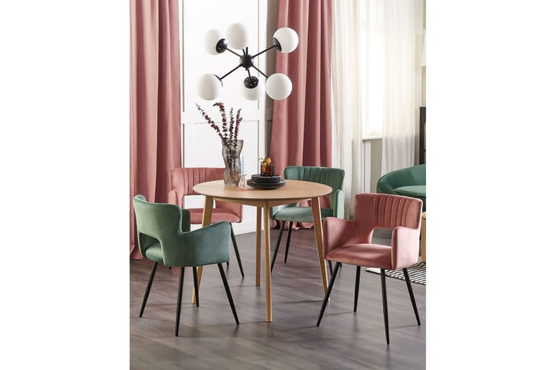 Set med 2 matstolar Sanilac - Rosa, Svart - Möbler - Fåtölj & stolar - Matstol & köksstol