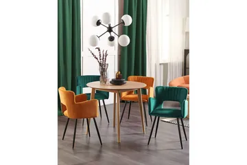 Set med 2 matstolar Sanilac - Smaragdgrön, Svart - Möbler - Fåtölj & stolar - Matstol & köksstol