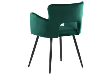 Set med 2 matstolar Sanilac - Smaragdgrön, Svart - Möbler - Fåtölj & stolar - Matstol & köksstol