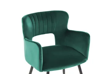 Set med 2 matstolar Sanilac - Smaragdgrön, Svart - Möbler - Fåtölj & stolar - Matstol & köksstol