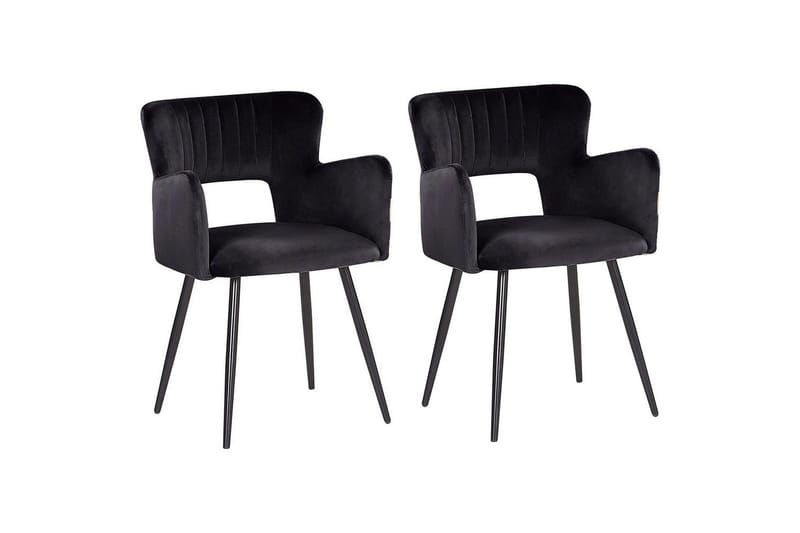 Set med 2 matstolar Sanilac - Svart - Möbler - Fåtölj & stolar - Matstol & köksstol
