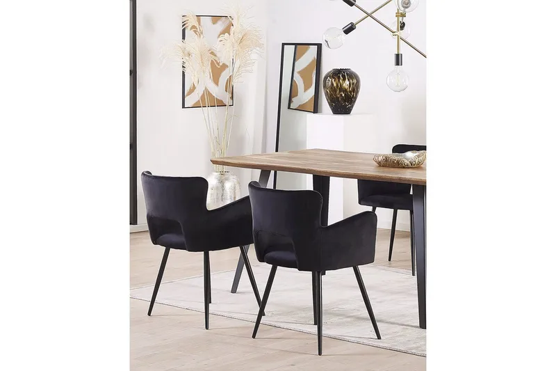 Set med 2 matstolar Sanilac - Svart - Möbler - Fåtölj & stolar - Matstol & köksstol