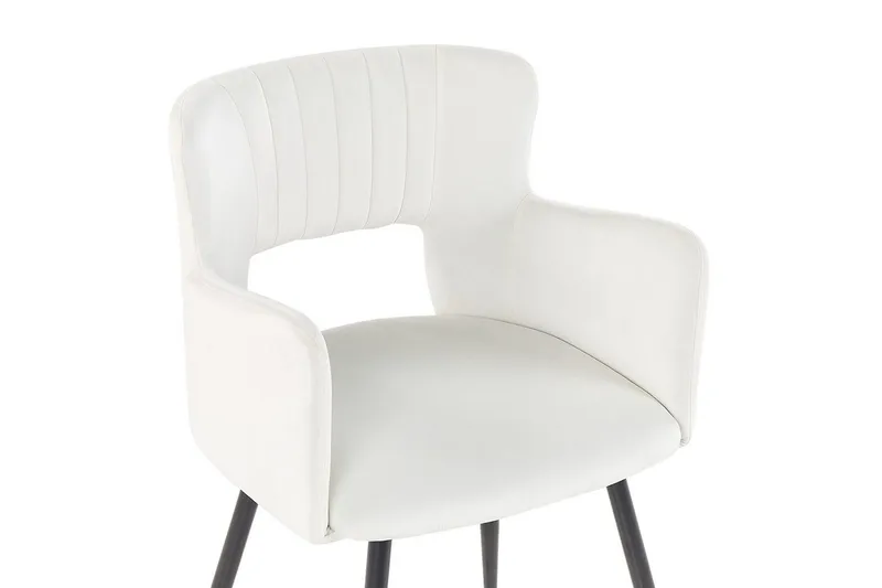 Set med 2 matstolar Sanilac - Vit, Svart - Möbler - Fåtölj & stolar - Matstol & köksstol