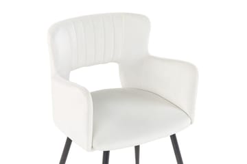 Set med 2 matstolar Sanilac - Vit, Svart - Möbler - Fåtölj & stolar - Matstol & köksstol