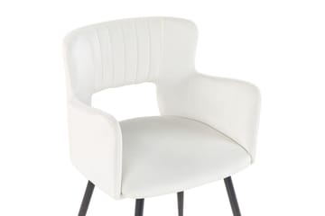 Set med 2 matstolar Sanilac - Vit, Svart - Möbler - Fåtölj & stolar - Matstol & köksstol