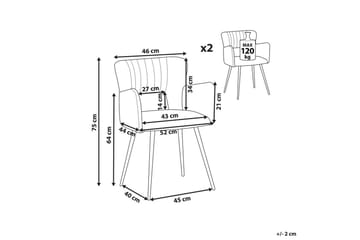 Set med 2 matstolar Sanilac - Vit, Svart - Möbler - Fåtölj & stolar - Matstol & köksstol