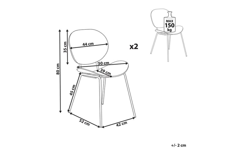 Set med 2 matstolar Shonto - Grå - Möbler - Fåtölj & stolar - Matstol & köksstol