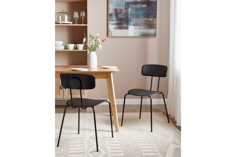 Set med 2 matstolar Sibley - Svart - Möbler - Fåtölj & stolar - Matstol & köksstol