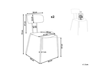 Set med 2 matstolar Sibley - Svart - Möbler - Fåtölj & stolar - Matstol & köksstol