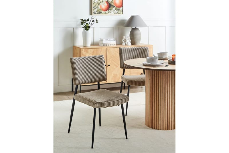 Set med 2 matstolar Sturgis - Beige, svart - Möbler - Fåtölj & stolar - Matstol & köksstol
