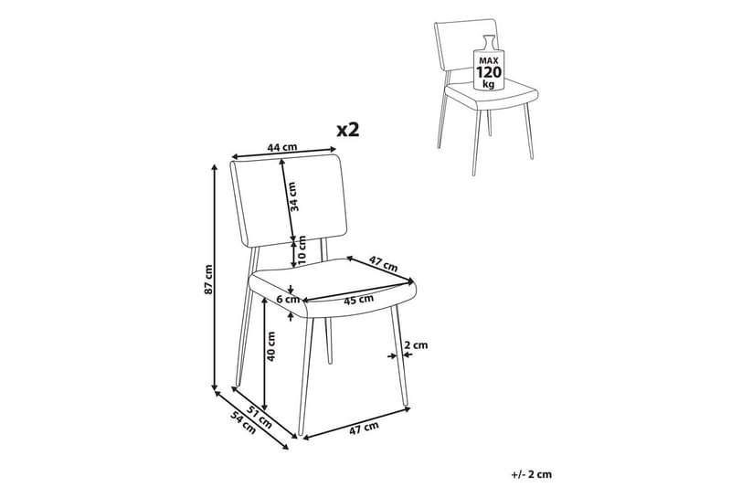 Set med 2 matstolar Sturgis - Grön, Svart - Möbler - Fåtölj & stolar - Matstol & köksstol