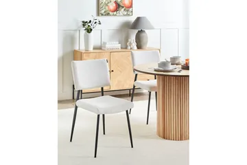 Set med 2 matstolar Sturgis - Vit, Svart - Möbler - Fåtölj & stolar - Matstol & köksstol