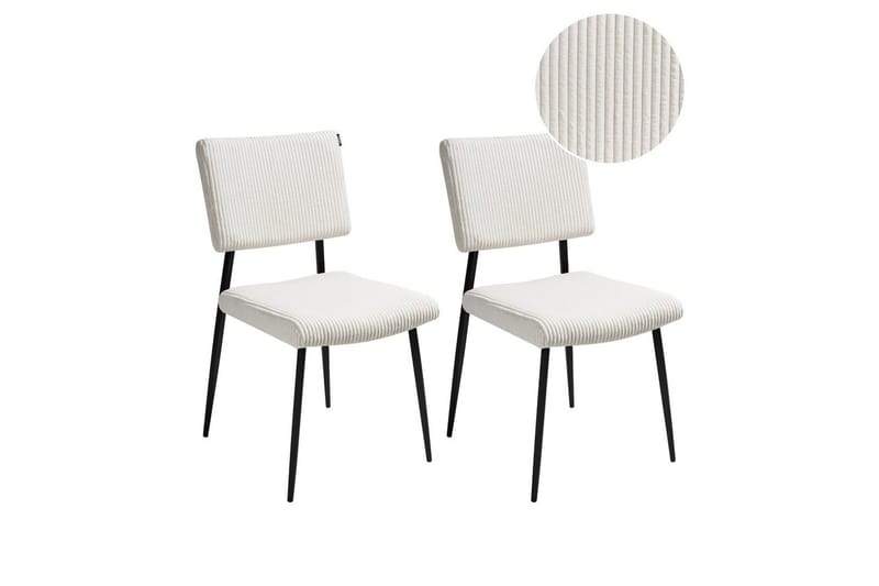 Set med 2 matstolar Sturgis - Vit, Svart - Möbler - Fåtölj & stolar - Matstol & köksstol