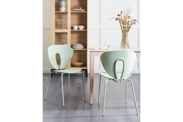 Set med 2 matstolar Tracy - Grön, Silver - Möbler - Fåtölj & stolar - Matstol & köksstol