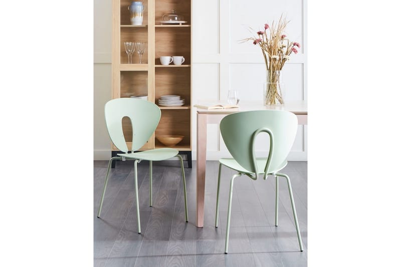Set med 2 matstolar Tracy - Grön, Silver - Möbler - Fåtölj & stolar - Matstol & köksstol