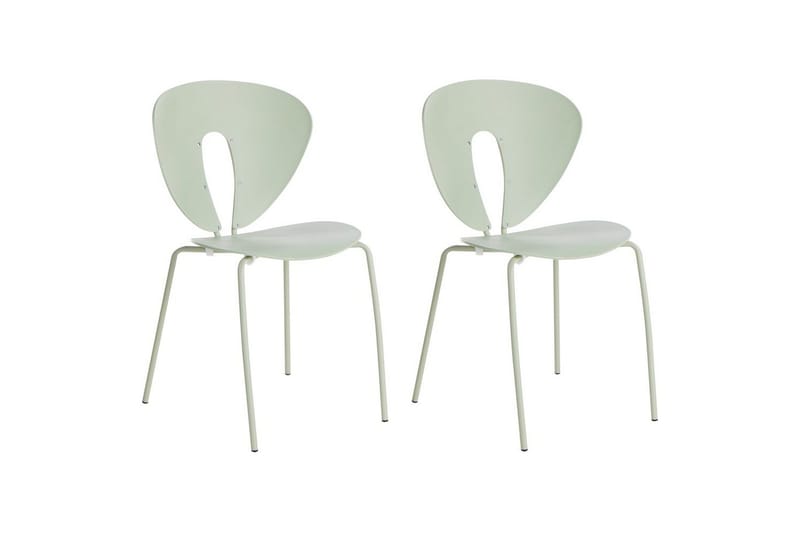 Set med 2 matstolar Tracy, Grön, Silver