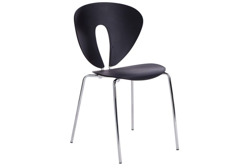 Set med 2 matstolar Tracy - Svart, Silver - Möbler - Fåtölj & stolar - Matstol & köksstol