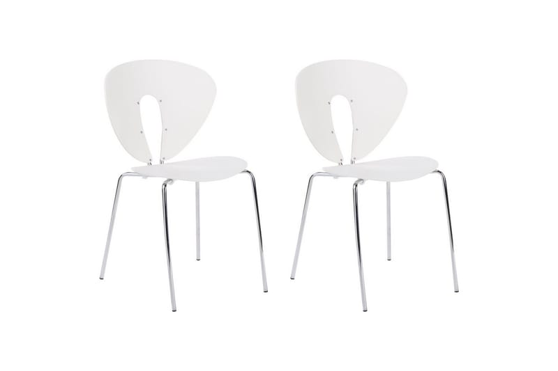 Set med 2 matstolar Tracy, Vit, Silver