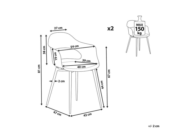 Set med 2 matstolar Utica - Möbler - Fåtölj & stolar - Matstol & köksstol