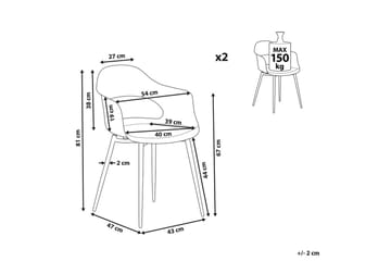 Set med 2 matstolar Utica - Möbler - Fåtölj & stolar - Matstol & köksstol