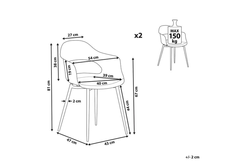Set med 2 matstolar Utica - Möbler - Fåtölj & stolar - Matstol & köksstol