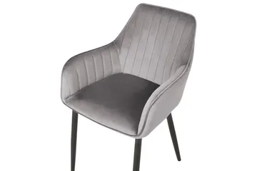 Set med 2 matstolar Wellston - Grå, svart - Möbler - Fåtölj & stolar - Matstol & köksstol