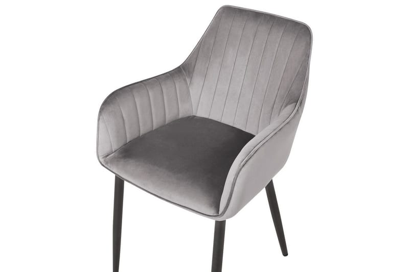 Set med 2 matstolar Wellston - Grå, svart - Möbler - Fåtölj & stolar - Matstol & köksstol
