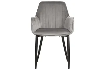 Set med 2 matstolar Wellston - Grå, svart - Möbler - Fåtölj & stolar - Matstol & köksstol