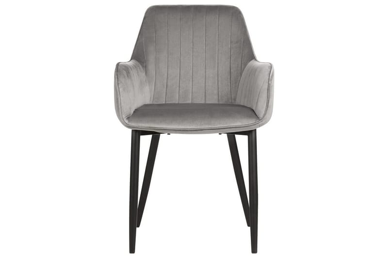 Set med 2 matstolar Wellston - Grå, svart - Möbler - Fåtölj & stolar - Matstol & köksstol