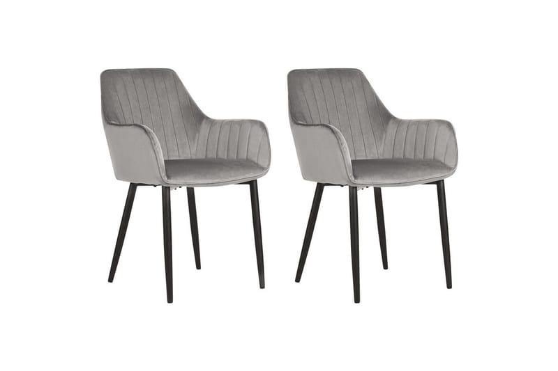 Set med 2 matstolar Wellston, Grå, svart