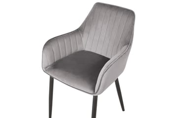Set med 2 matstolar Wellston - Grå, svart - Möbler - Fåtölj & stolar - Matstol & köksstol