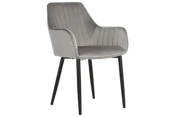 Set med 2 matstolar Wellston - Grå, svart - Möbler - Fåtölj & stolar - Matstol & köksstol