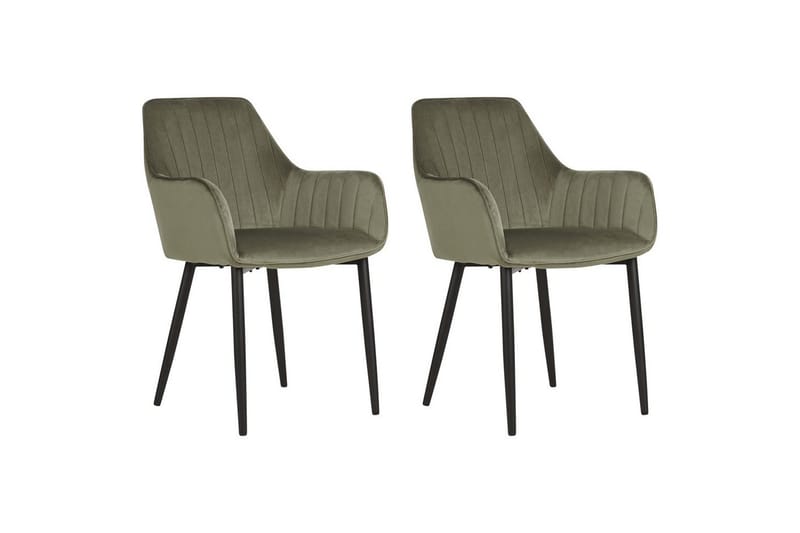 Set med 2 matstolar Wellston, Grön, Svart
