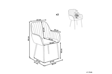 Set med 2 matstolar Wellston - Grön, Svart - Möbler - Fåtölj & stolar - Matstol & köksstol