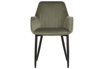 Set med 2 matstolar Wellston - Grön, Svart - Möbler - Fåtölj & stolar - Matstol & köksstol