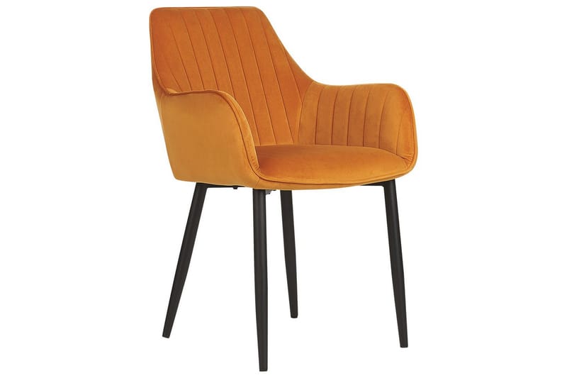 Set med 2 matstolar Wellston - Orange, svart - Möbler - Fåtölj & stolar - Matstol & köksstol