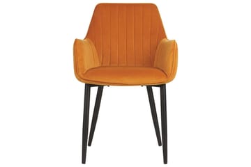 Set med 2 matstolar Wellston - Orange, svart - Möbler - Fåtölj & stolar - Matstol & köksstol