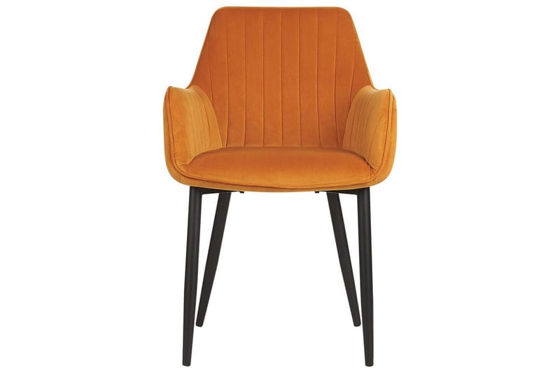 Set med 2 matstolar Wellston - Orange, svart - Möbler - Fåtölj & stolar - Matstol & köksstol