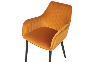 Set med 2 matstolar Wellston - Orange, svart - Möbler - Fåtölj & stolar - Matstol & köksstol