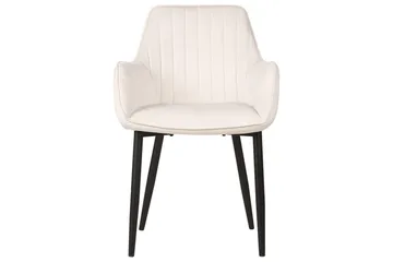 Set med 2 matstolar Wellston - Vit, Svart - Möbler - Fåtölj & stolar - Matstol & köksstol