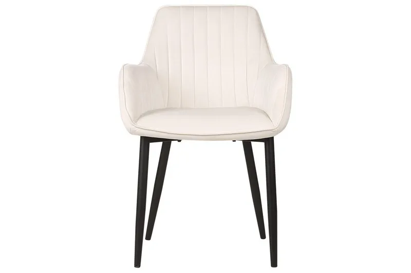 Set med 2 matstolar Wellston - Vit, Svart - Möbler - Fåtölj & stolar - Matstol & köksstol