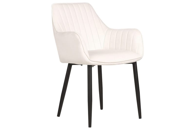 Set med 2 matstolar Wellston - Vit, Svart - Möbler - Fåtölj & stolar - Matstol & köksstol